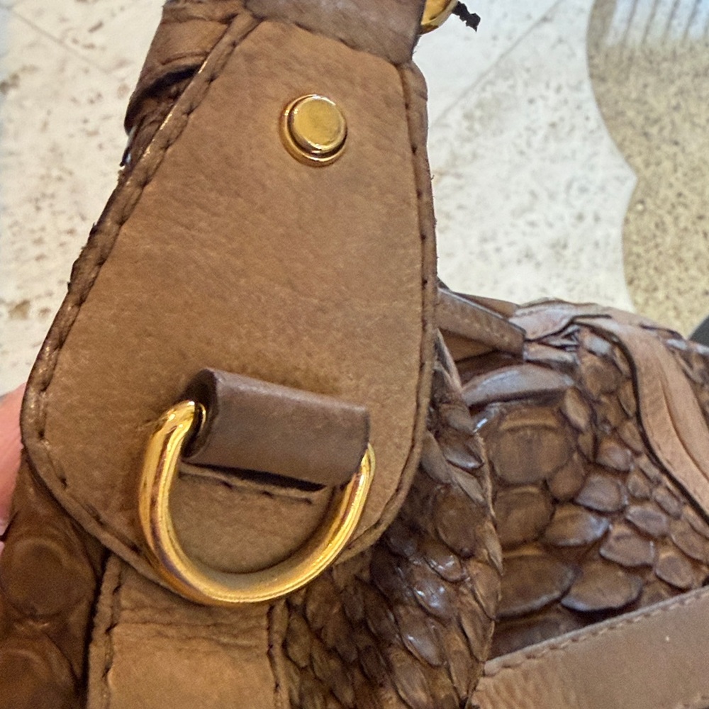 Gucci Brown Python-Embossed Leather Shoulder Bag … - image 8